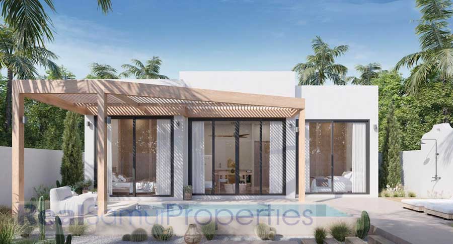New Single-Level Contemporary Garden View Pool Villa, Chaweng Noi